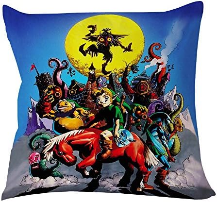 B Lyster shop The Legend of Zelda Majoras Mask in the Moon W023 Cotton &amp; Polyester Soft Zippered Cushion Throw Case Pillow Case Cover