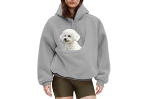 Women's Pet Carrier Hoodies Cat Dog Pet Pouch Animal Holder Hoodie Sweatshirt Fleece Long Sleeve Kangaroo Pocket Sweater Top