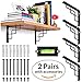 CHOOK – L Shape Shelf Brackets, Heavy Duty, Modern, Decorative | Fit 7 to 12 Inch Shelves | 4 Pack with Screws and Anchors | Semi Industrial Design | for Home or Workplace | Steel Metal black