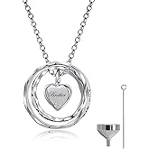 oGoodsunj Sterling Silver Cremation Jewelry for Ashes Pendant Eternity Urn Necklace Keepsake Memorial Gifts You Are Always In My Heart I Love You Forever