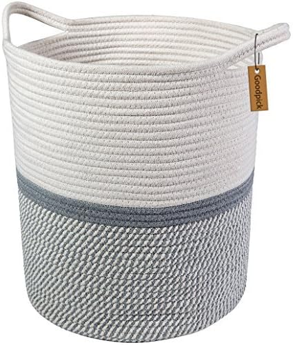 Goodpick Großer Wäschekorb Baumwolle Seil Aufbewahrung Korb für Decken