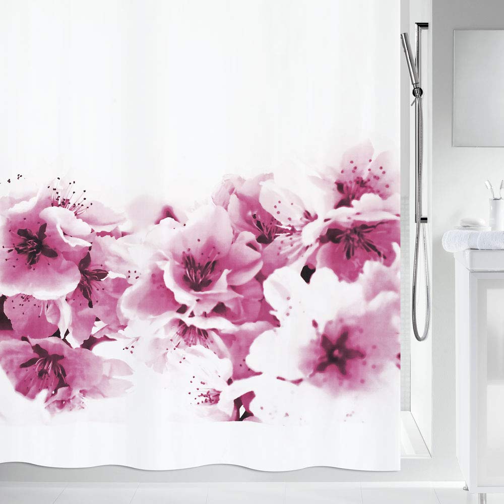 Spirella Polyester Amanda Shower Curtain, Pink