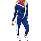Bealin Women's Jogging Sets 80s 90s Two Piece Outfits Sweatsuit Long Sleeve Zip Tops and Sweatpants Workout Tracksuit Sets
