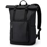 Fyvola Roll Top Laptop Backpacks for Men &amp; Women, Anti-Theft Travel Backpack Fits 15.6-17.3 Inch Laptop, Water-Resistant Durable Computer Bag for Work, College &amp; Daily Commute (Black)