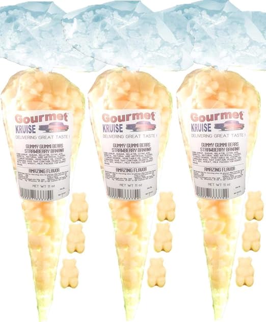 White Gummy Bears Strawberry Banana (3 Pack) Gummi WT