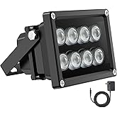 Univivi IR Illuminator 90 Degree Wide Angle 8-LEDs IR Infrared Light 850nm Infrared Illuminator for Night Vision IP67 Waterpr