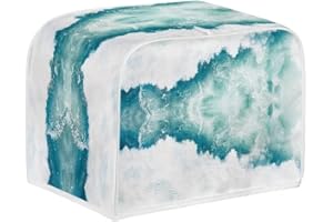 Doojoayie Blue Waves 4-Slice Toaster Cover Bread Toaster Oven Dustproof Cover Stain Resistant Waterproof for Kitchen Small Appliance,Gift for Women