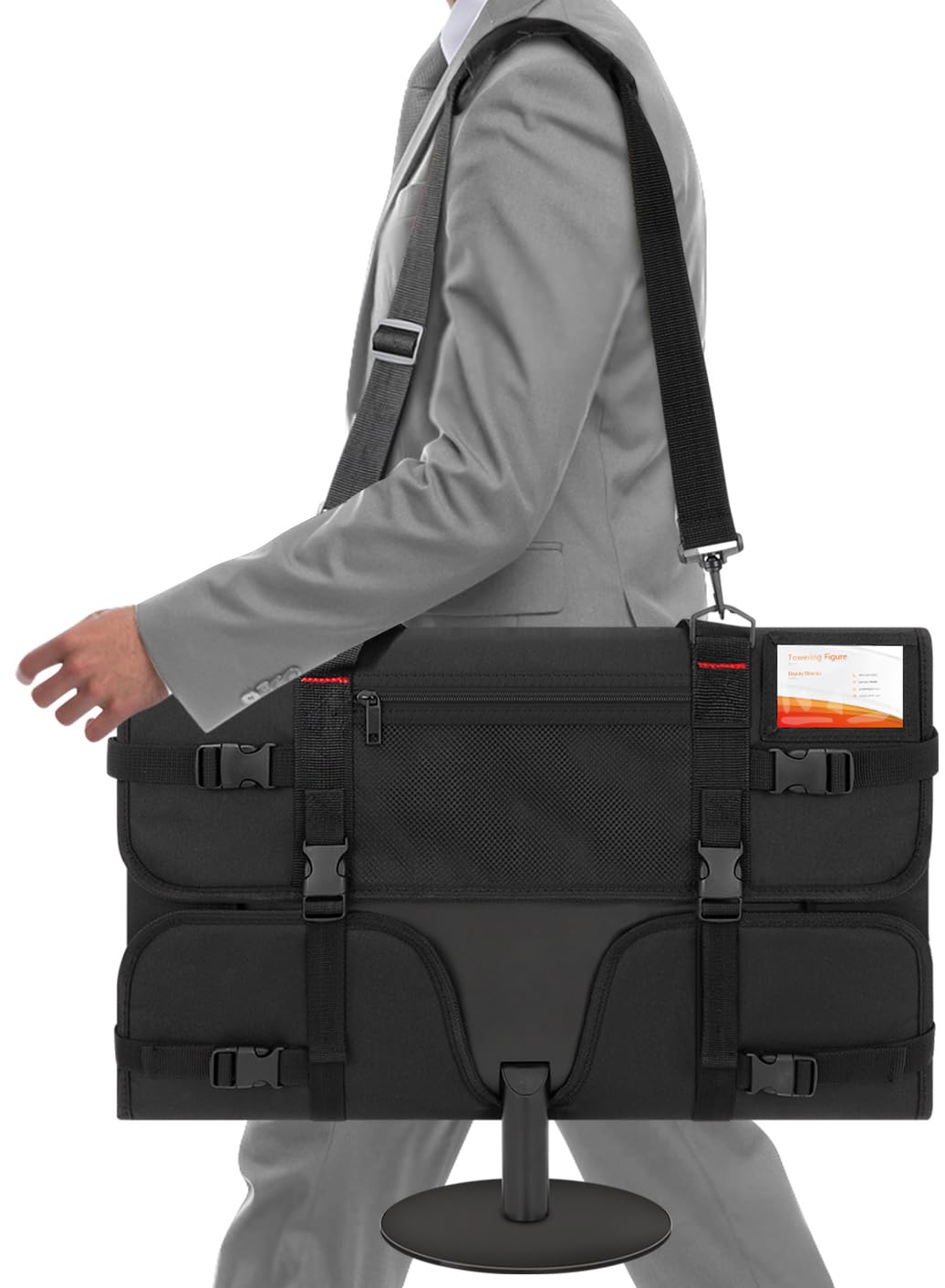 View 1 of doksmeria Monitor Carrying Case, Monitor Travel Case for 27" LCD Screens and Monitors, Protective Monitor Bag Computer Monitor Dust Covers with Padded Velvet Lining & Adjustable Shoulder Strap