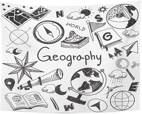 Amazon Co Jp タペストリー地理学および地質学教育科目手書き地球探査地図記号記号タペストリー壁掛け150x0cm ホーム キッチン