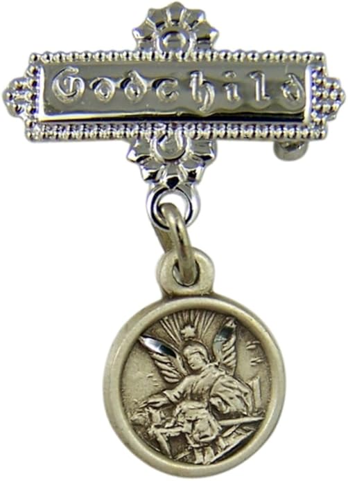 Religious Lapel Pins Sterling Silver Guardian Angel Medal