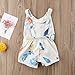 Newborn Baby Girls Ethnic Style Sleeveless Tassels Backless Floral Romper (2-3T, White)
