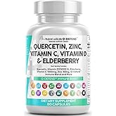 Q Defend Quercetin Supplement with Zinc Vitamin C Vitamin D Elderberry Turmeric Black Pepper Garlic Ginger Sea Moss Lysine Stinging Nettle Reishi Mushroom Immune Support 60 Capsules by Clean Nutra