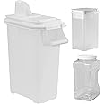 Buddeez Pet Food Storage Solution (Set of 3) - 32QT, 4QT & 2QT BPA-Free Containers with Scoop & Pour Spout for Dry Food, Treats, Chews, Made in USA.