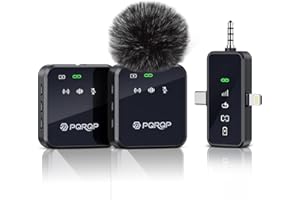 3-in-1 Professional Wireless Lavalier Microphone for iPhone, Android, Camera – 328ft Range, 20H Battery, Wireless Microphones