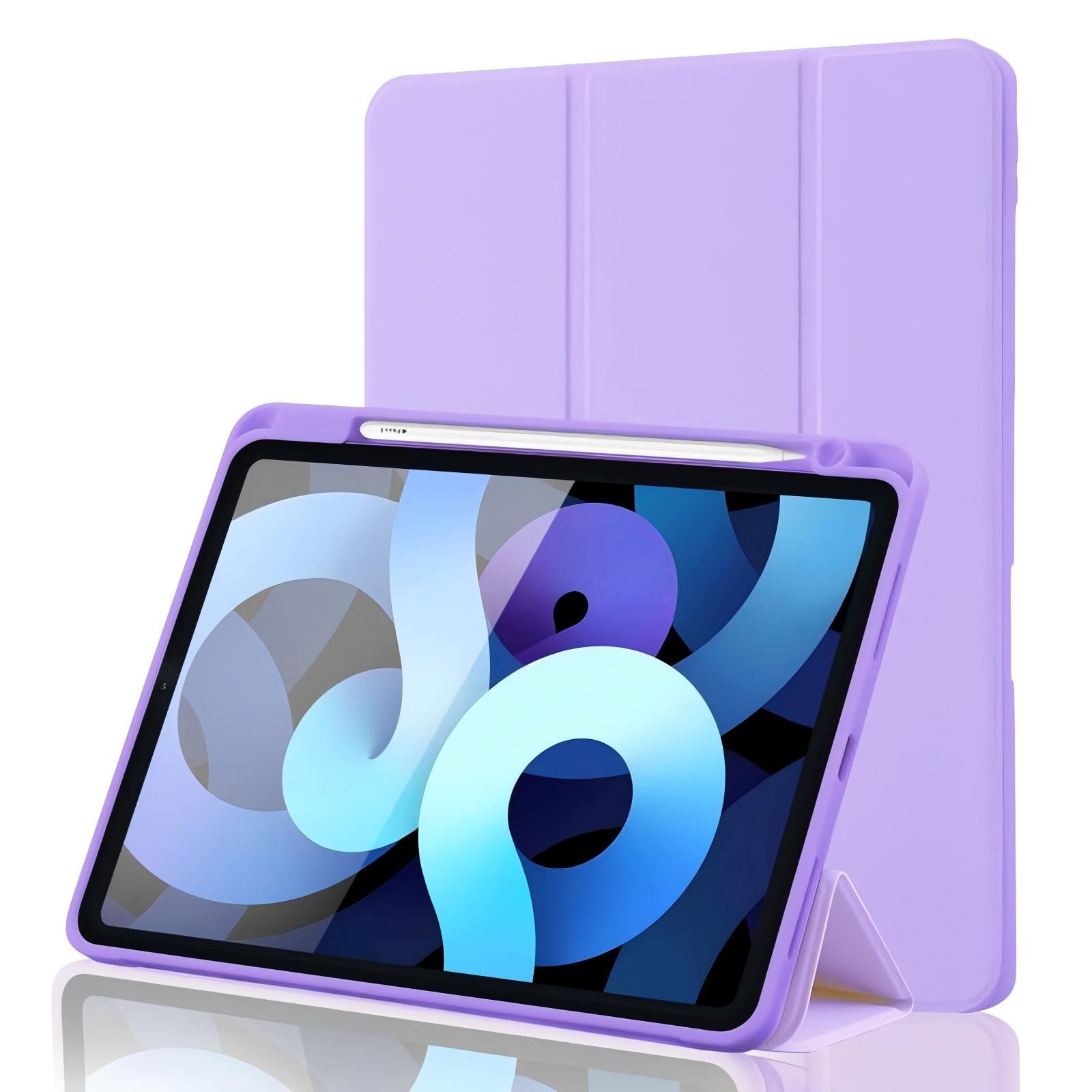 Case for iPad Air 11 Inch M4 2026 8th Gen/M3 2025/M2 2024, iPad Air 5th/4th Gen 10.9 Inch 2022/2020 Slim Stand Cover with Pencil Holder, Supports Apple Pencil Charging, Auto Wake/Sleep - Purple — image 1
