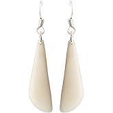 Tagua Nut Earrings Slivers Handmade Fair Trade, Lightweight by Florama Natural Jewelry