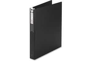 Avery Economy 3 Ring Binder, 1" Round Rings, Label Holder, 1 Black Binder (04301)