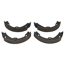 TRQ Rear Parking Brake Shoe Set Compatible with