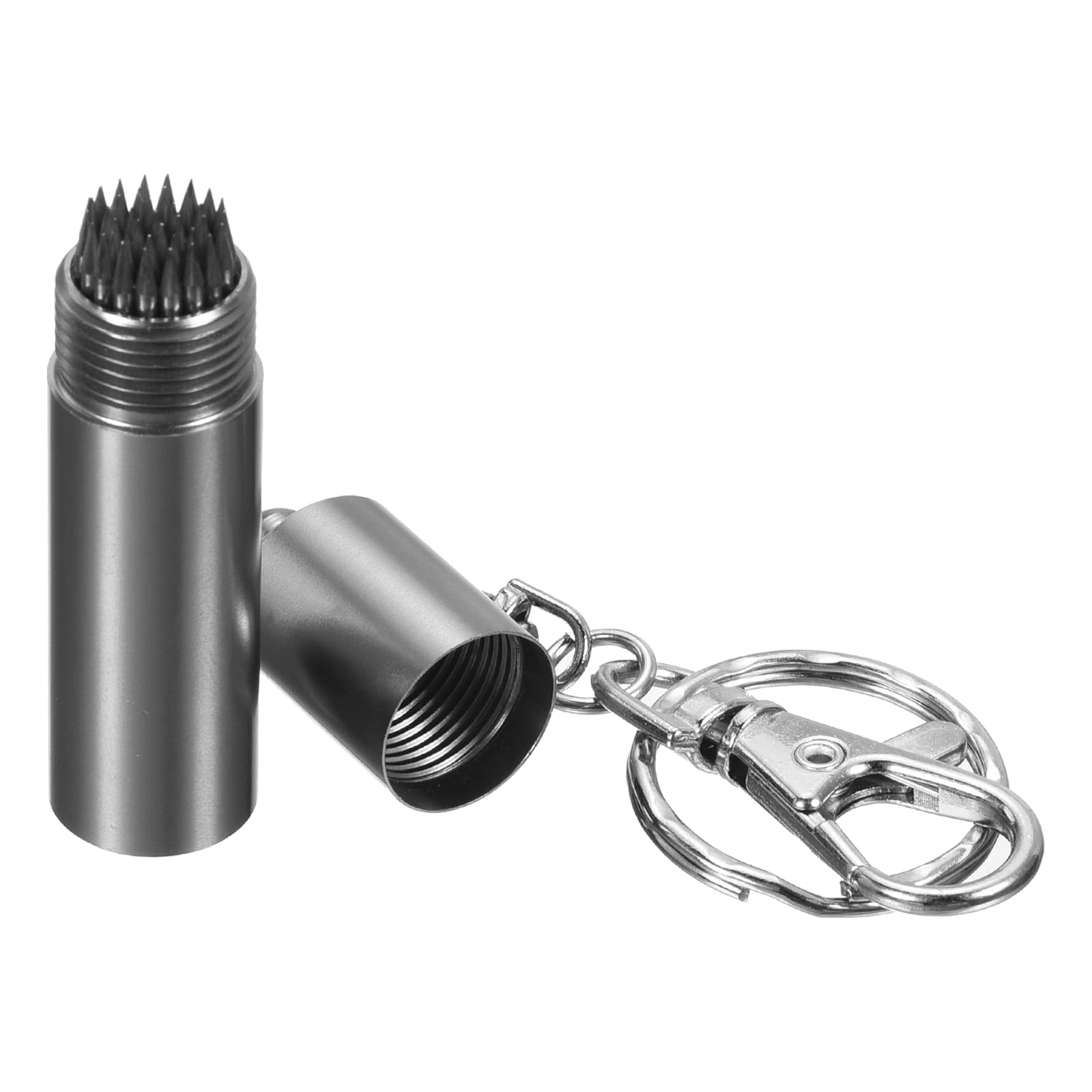 PATIKIL Snooker Billiard Pool Cue Tip Shaper, Pool Cue Stick Tip Repair Tool Billiard Cue Care Accessory with Keychain, Grey