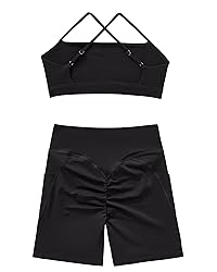 OMKAGI 2 Piece Workout Sets for Women Open Back