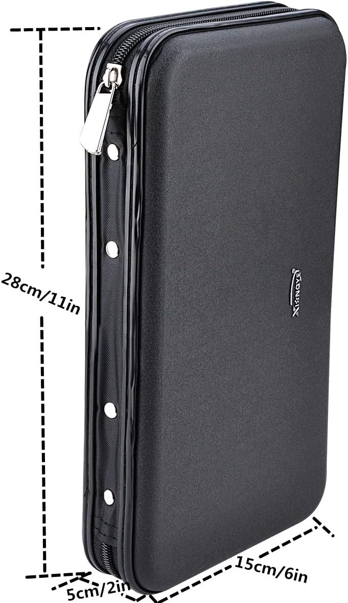 Xiongye CD DVD Case, 72 Capacity Heavy Duty Wallet, DVD CD Case Holder for Car, Hard Shell Sturdy case, CD Disk Holder, DVD disc Binder, Booklet, Protective Blu-ray Wallet (72 Capacity,Black): Computers & Accessories