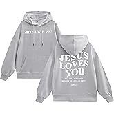 Weetiotio Christian Jesus Loves You Hoodies for Teen Religious Faith Sweatshirts Bible Verse Graphic Youth Thin Hoodies