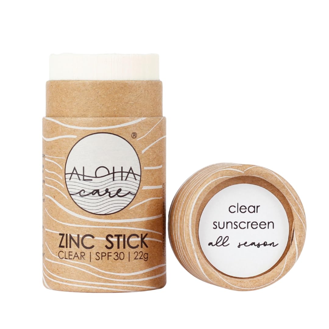Zinc Stick SPF 30 - Mineral Plastic-Free Sunscreen for Face and Lips - Improved Clear Formula
