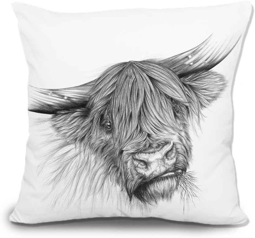 portrait of a highland cow canvas throw pillow covers decorative pillowcase cushion covers 18 x 18