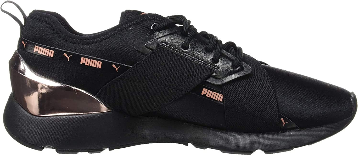 puma black and rose gold sneakers