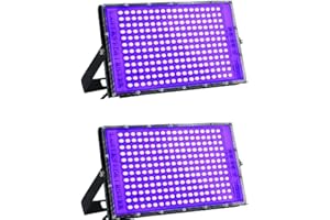 Gugxiom 100W LED Black Light 2 Pack, Blacklight for Glow Party, IP66 Waterproof UV Light, with Plug & Switch, for Christmas, 