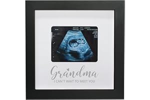 HAMUIERS Sonogram Picture Frames for Grandma, Ultrasound Picture Frame, Pregnancy Announcement for Grandma, Baby Announcement Ideas Ultrasound Photo Frame Nursery Décor, Black