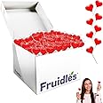 Fruidles Valentines Day Lollipops Mini Red Heart Shaped Strawberry Flavored Lollipop, Individually Wrapped, 5g Lollipops (2400 Lollipops)