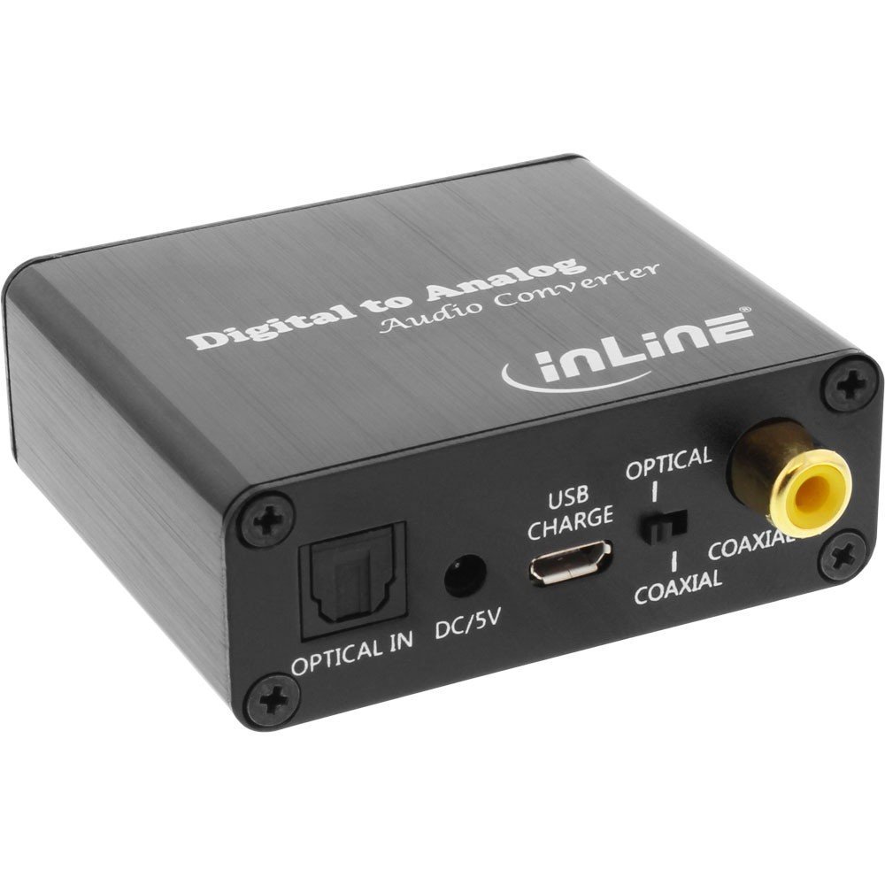 InLine® 65002K Audio Convertor Digital to Analog/Toslink and Cinch Input to Cinch Stereo Output/USB-Powered