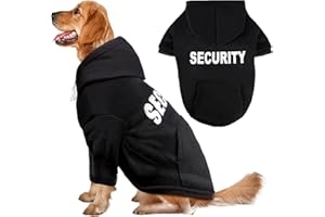 BAOBICUTE Dog Sweaters Hoodies for Large Dogs Security Ultra-Soft Fleece Dog Sweatshirt Cold Weather Pet Winter Clothes with Pocket for Small Medium Large Dogs (XL (Back: 24.2",Chest: 34.2"), Security)
