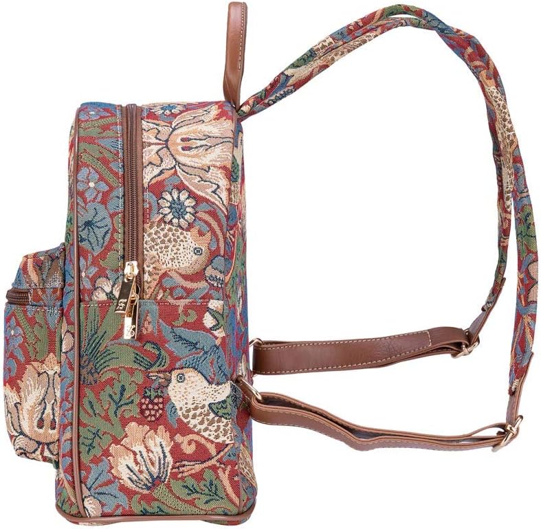 Signare Tapestry Casual Backpack Rucksack Women School Bags with William Morris Design (Strawberry Thief Red, DAPK-STRD) - Image 5