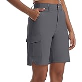 bepopotan Women's Quick-Dry Cargo Shorts - Lightweight Hiking Shorts with 5 Pockets for Athletic Golf Travel Work