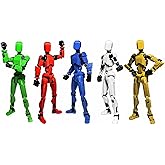 EIMONEY 5PCS Assembly Completed T 13 Action Figure 3D Printed Multi-Jointed Movable,Lucky 13 Action Figures,Multi-Articular Dummy 13 Action Figures,Desktop Decorations,Creative Gifts (5 Colors)