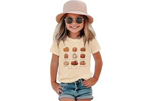 GLIGLITTR Toddler Girls Halloween Thanksgiving Shirt Cute Pumpkin Tshirt Love Joy Peace Letter Tops Spooky Season Fall Outfit