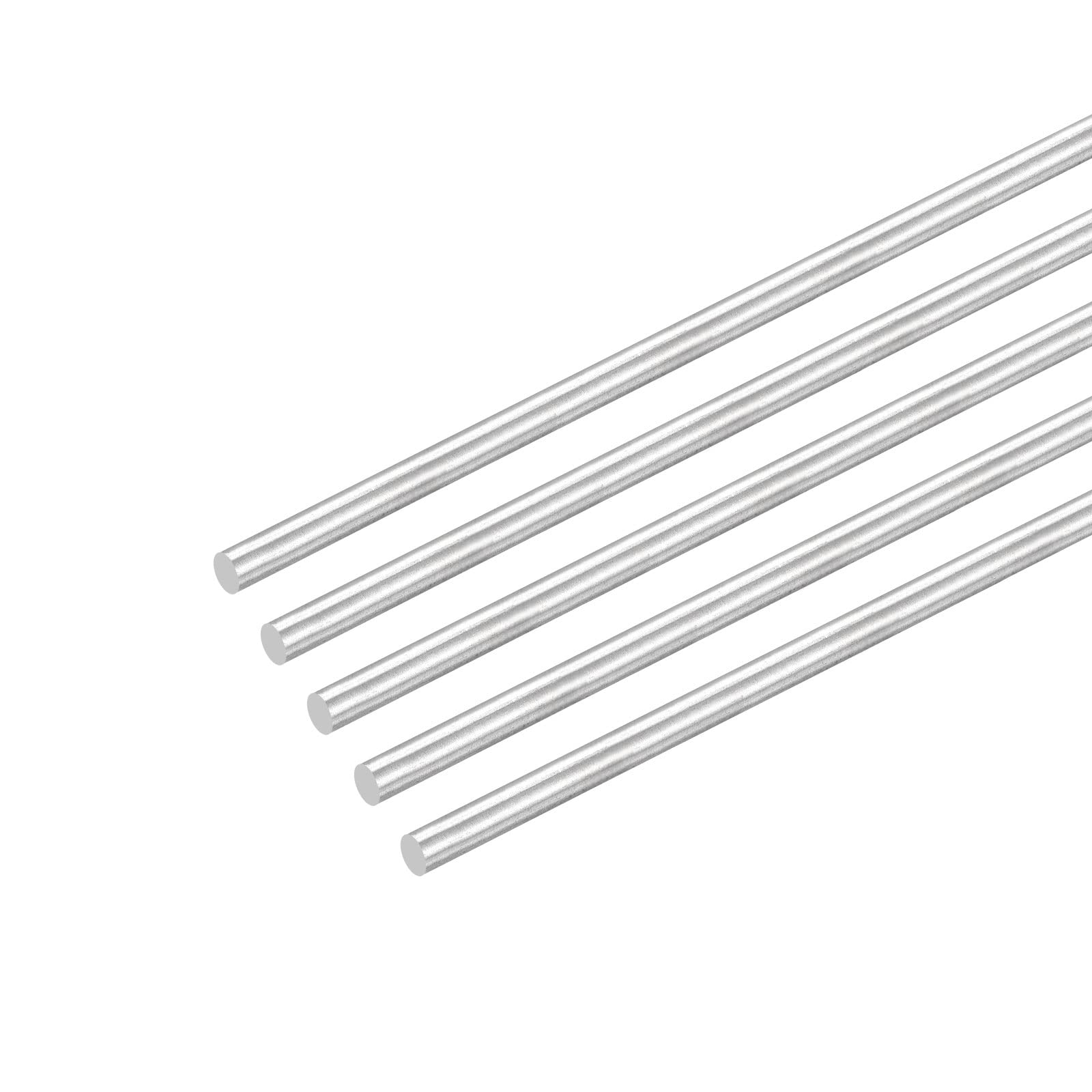 MECCANIXITY 5mm X 400mm 304 Stainless Steel Round Rods - Pack Of 5 Solid Shafts For DIY, Models, & Crafts