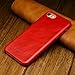 JISONCASE iPhone 7 Case Genuine Leather Hard Back Case Slim Fit Protective Cover Snap on Case for iPhone 7 [Red]-JS-IP7-02A30