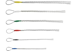 VGongTech Cable Pulling Grip Sock Kit Galvanizing Steel Antislip Pipe Cable Wire Pulling Grips Lassos Set Flexible Eye Mesh Rope Set