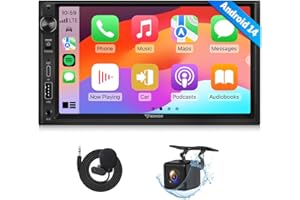Eonon Android 14 Double Din Car Stereo for Wired & Wireless Apple CarPlay/Android Auto, 7 Inch 2 Din Car Radio with Touchscre