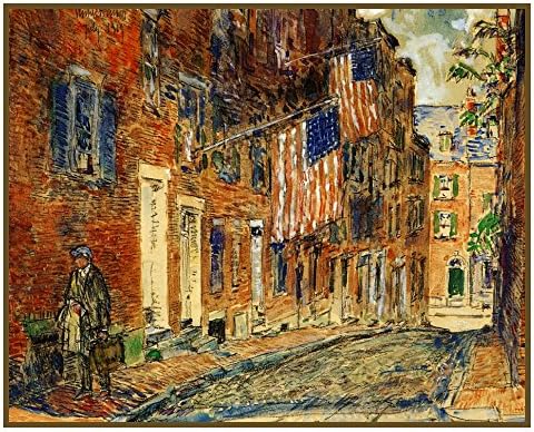 Orenco Originals Acorn Street on Beacon Hill Boston Massachusetts Childe Hassam Counted Cross Stitch Pattern