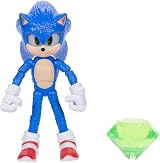 Sonic The Hedgehog Sonic 3 Movie Figure with Emerald Accessory Jakks Pacific 5in