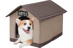 ANPPEX Medium Dog House Indoor,XL Size Indoor Dog House for Medium and Large Dogs,Covered Dog Bed with Cushion,Brown