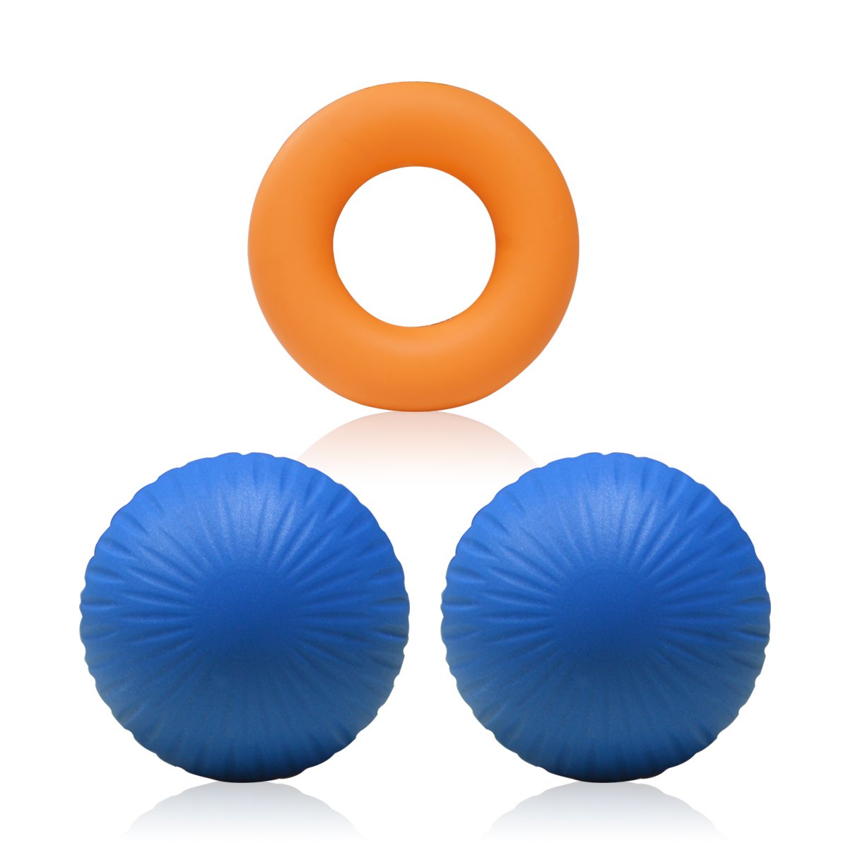 Your Choice Yoga Massage Balls Trigger Point Therapy balls Myofascial Release Lacrosse Ball, 2 Firm Balls & 1 Hand Strengthener Grip Ring Set for Foot, Back, Glute, Neck Massager