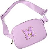 Gitus Gifts for 8 9 10 11 12 Year Old Girls Belt Bag Fanny Pack Crossbody Bags with Initial Letter Patch Cute Stuff Birthday Gifts for Teen Girls Women Personalized Trend Stuff (Lavender-M)