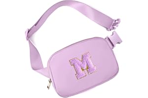 Gitus Gifts for 8 9 10 11 12 Year Old Girls Belt Bag Fanny Pack Crossbody Bags with Initial Letter Patch Cute Stuff Birthday Gifts for Teen Girls Women Personalized Trend Stuff (Lavender-M)