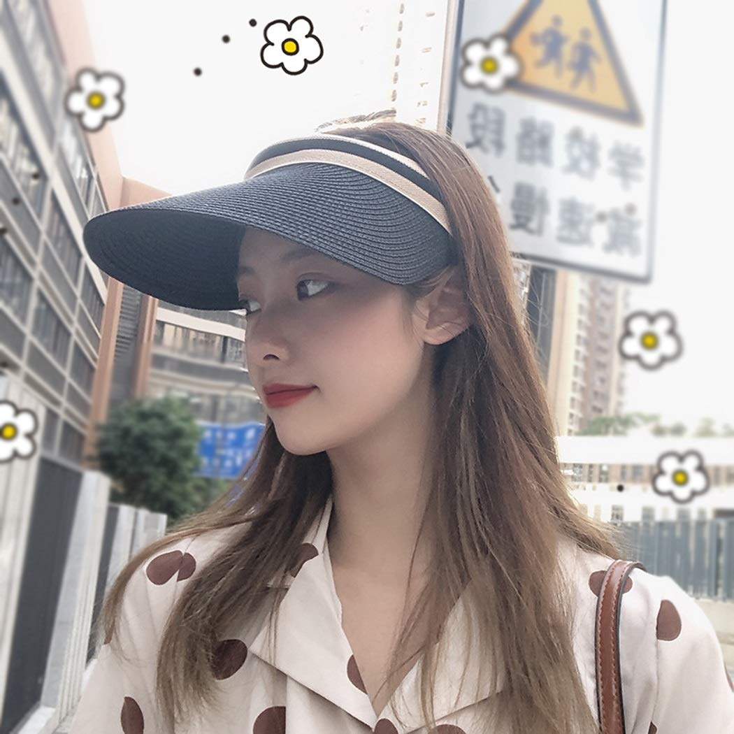 Cappello Donna Protezione Solare da Sole Protezione UV Leggero Materiale Treccia Cappello di Paglia Cappello Pieghevole Color : B03