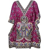 Mogul Interior Women Short Caftan Swimsuit Bikini Cover up Beach Kimono Sleeves Kaftan Dress Beachwear One Size
